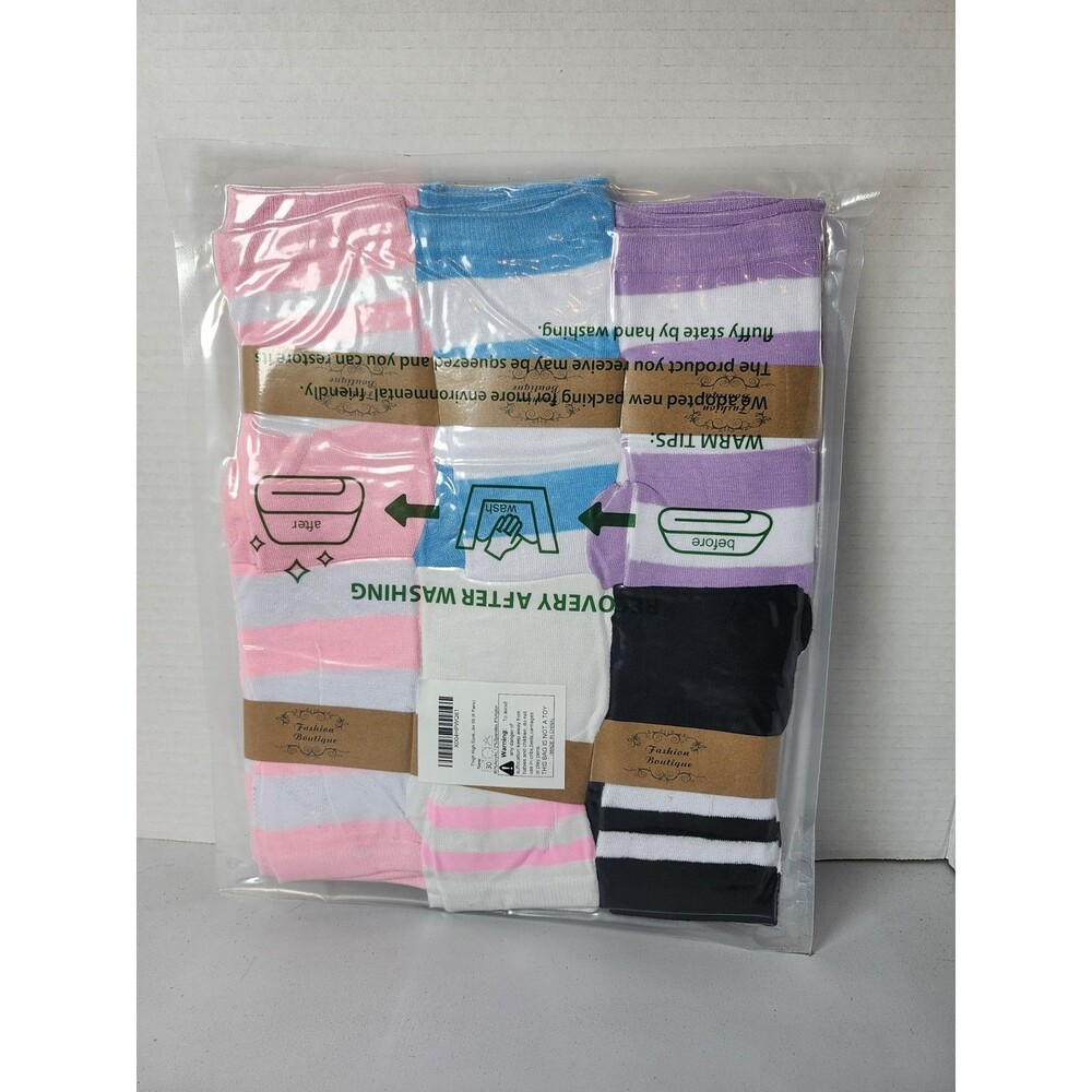 6 Pair Of Thigh High Socks